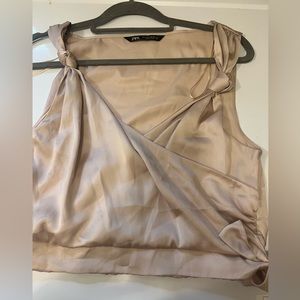 Satin Effect Wrap Top Zara
